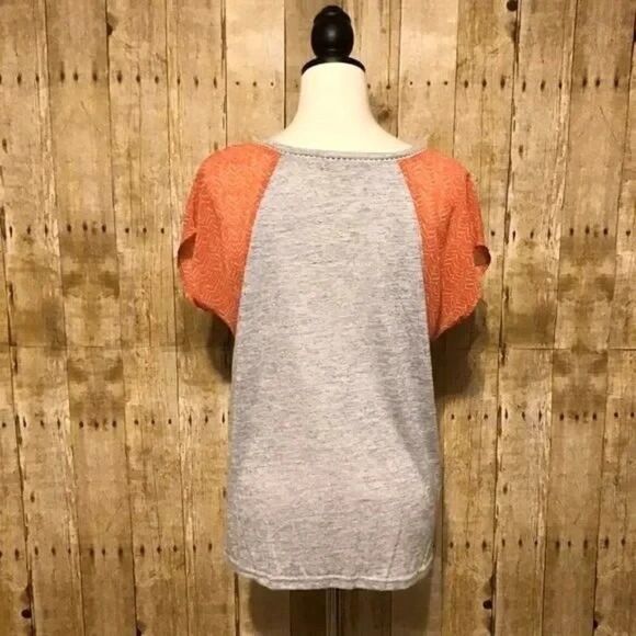 Miss Me Orange Grey Heathered Top Sz S - Picture 4 of 6
